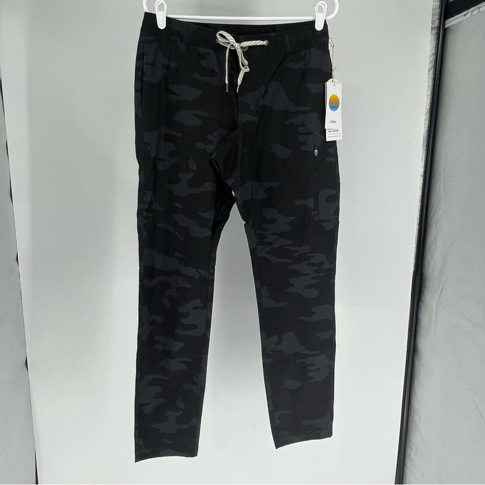 VUORI NWT MEN’S RIPSTOP CLIMBER PANT BLACK CAMO MEDIUM LARGE OUTDOOR HIKING - Picture 3 of 12